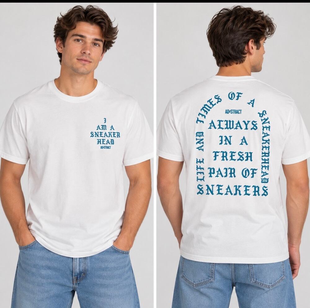 ADSTRACT I Am a Sneaker Head Graphic T-Shirt White Men’s XL Sneakerhead Street